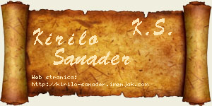 Kirilo Sanader vizit kartica